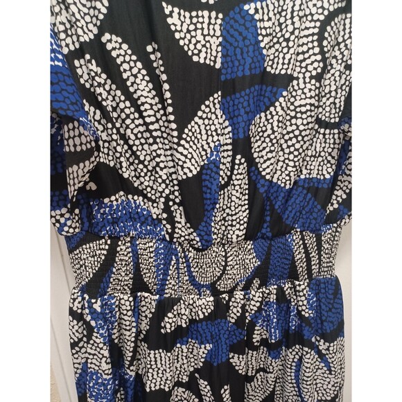 Chico's Floral Flutter Sleeve Maxi Dress Women's Size 8 Four-teir Bottom - Picture 4 of 10